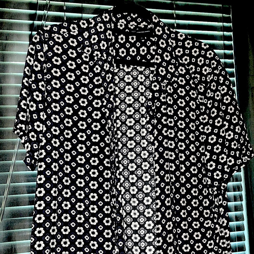 INC Black&White Button Down Shirt